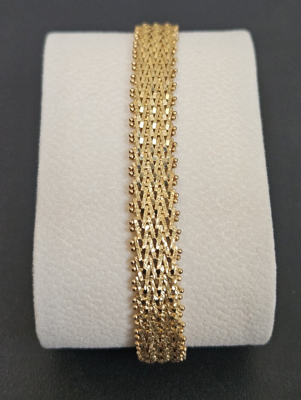 925 Veronese Italy Gold Vermeil Sterling Silver Vintage Woven Bracelet 8.25"